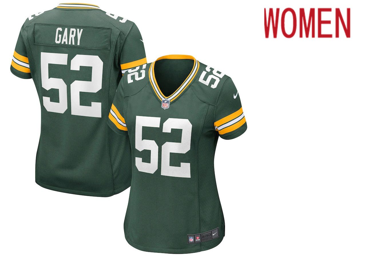 Women Green Bay Packers #52 Rashan Gary Nike Green Game NFL Jersey->women nfl jersey->Women Jersey